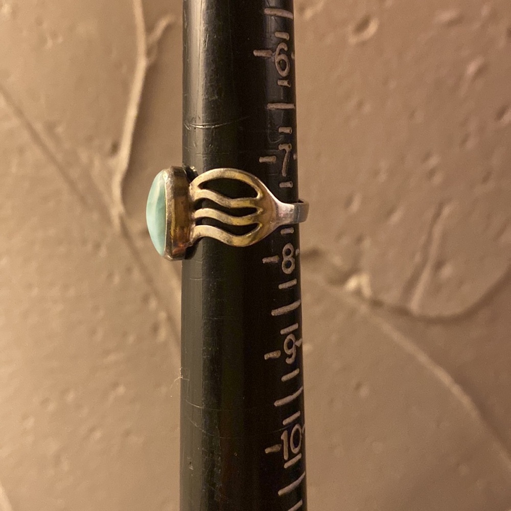 Larimar Sterling Silver Wave Ring - image 4